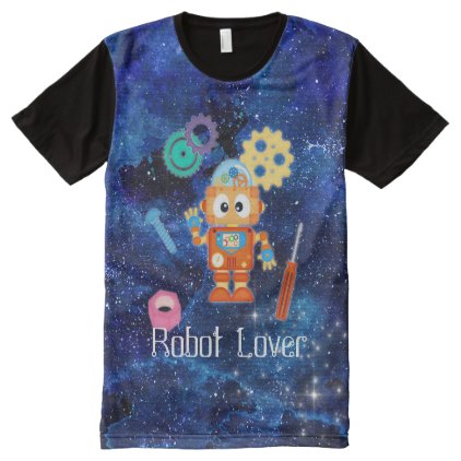 Robot Lover Spare Parts Star Sky Print Tshirt