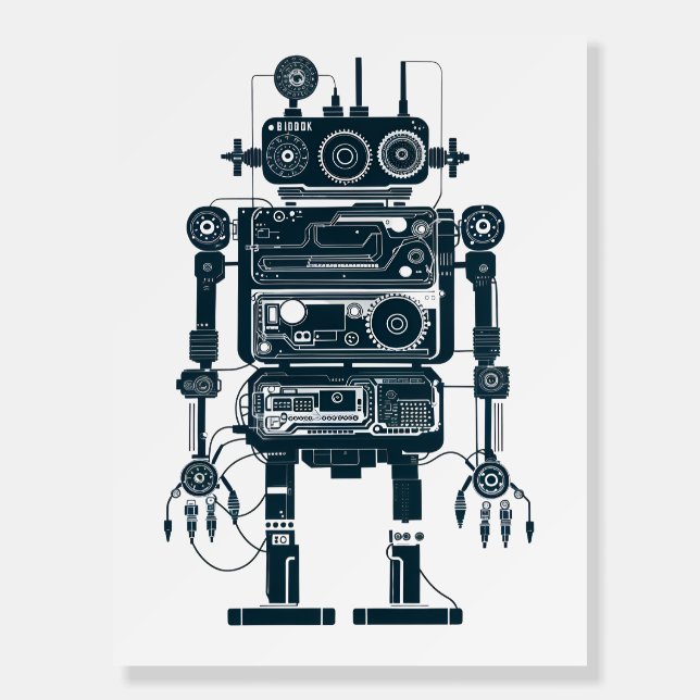 Robot Made of Retro Analog Equipment  Foam Board (Front)