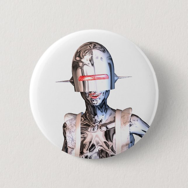 robot maid pinback button (Front)