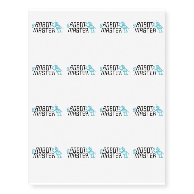Robot Master  Robotics Engineer Program Streamm Temporary Tattoos (Front)