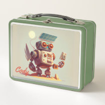 Robot Roll Call Metal Lunch Box