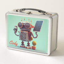 Robot Roll Call Metal Lunch Box