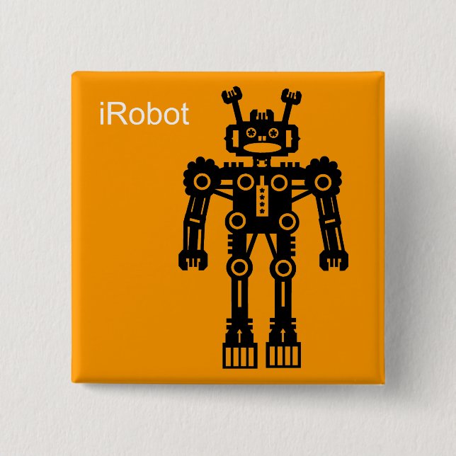 Robot Mk I (iRobot) - Orange Pinback Button (Front)