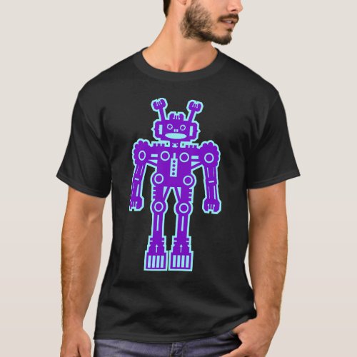 Robot Mk I _ Purple  Lt Blue _ Customized T_Shirt