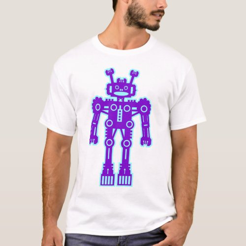 Robot Mk I _ Purple  Lt Blue _ Customized T_Shirt