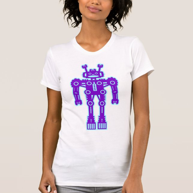 Robot Mk I - (Purple & Lt Blue) - Customized T-Shirt (Front)