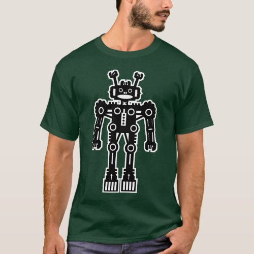Robot Mk I _ White Outline _ Customized T_Shirt