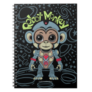 Robot Monkey Spiral Notebook