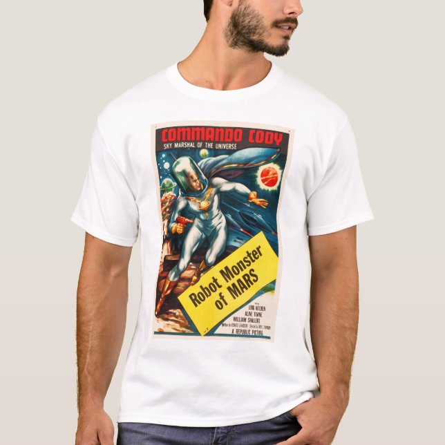 ROBOT MONSTERS OF MARS Commando Cody Retro Sci Fi T-Shirt (Front)