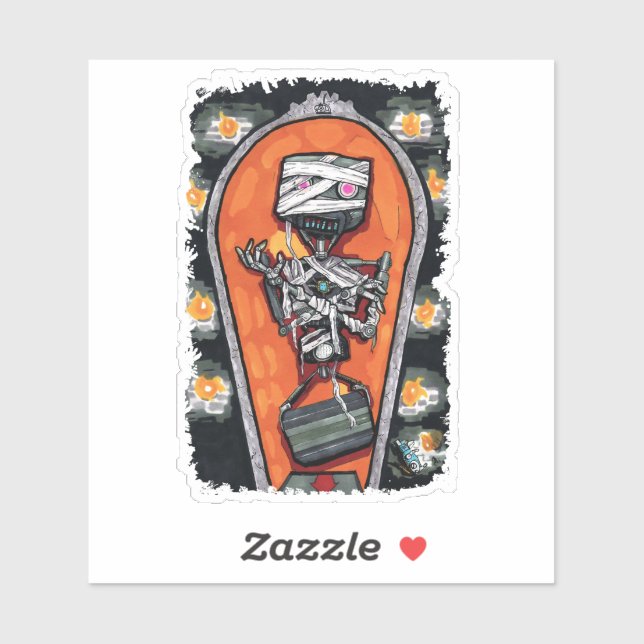 Robot Mummy Monster Sticker (Sheet)