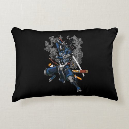 Robot Ninja Samurai Warrior Martial Arts Accent Pillow
