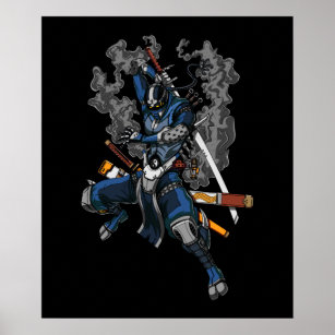 Robot Ninja Samurai Warrior Martial Arts Poster
