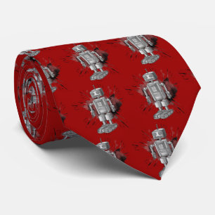 robot number seven neck tie
