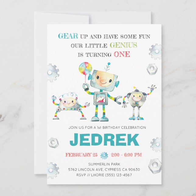 Robot One Invitation (Front)