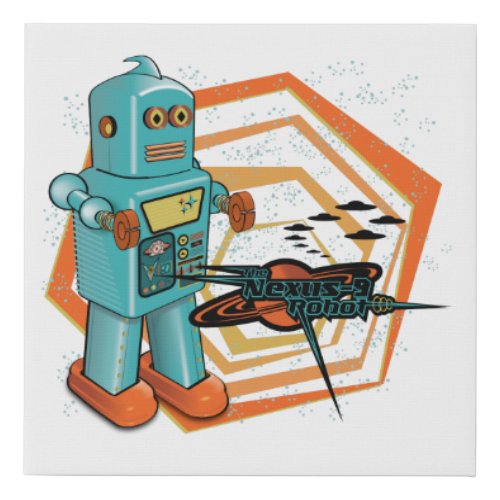 Robot ORama Faux Canvas Print
