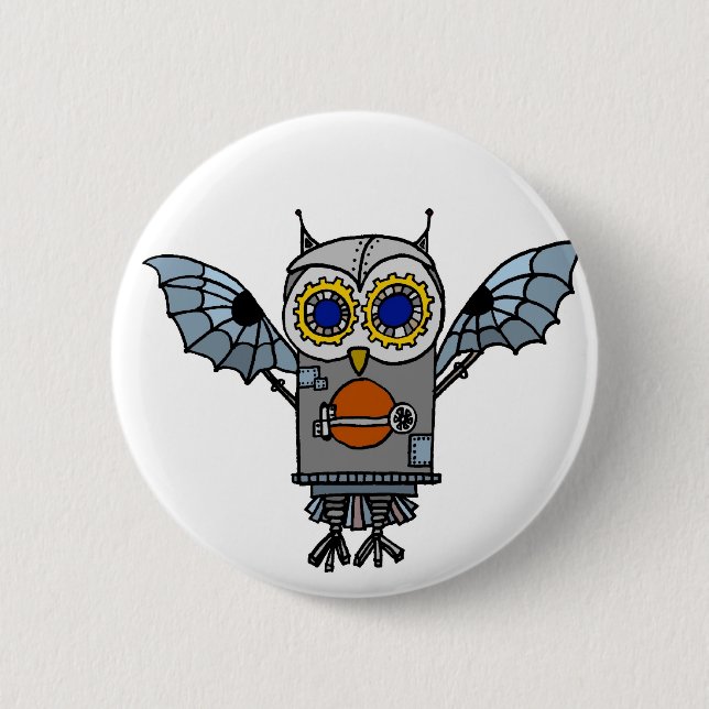 Robot Owl Button (Front)