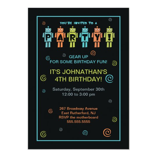 Robot Party Invitation | Zazzle.com