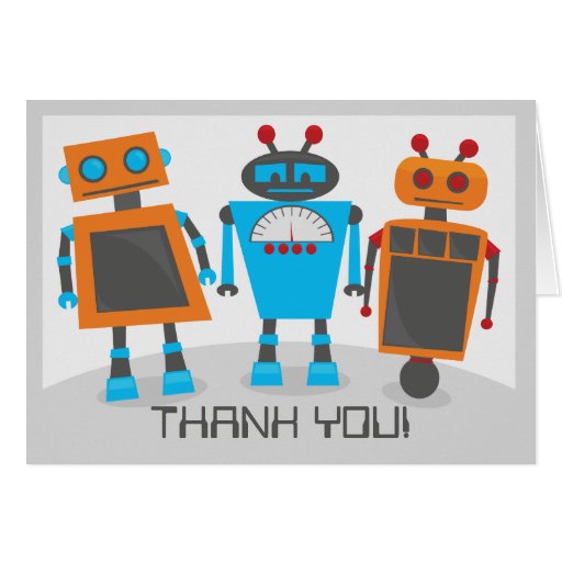 Robot Party Thank You Notecard | Zazzle