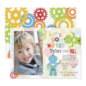 Robot Photo Birthday Invitations Robot Party