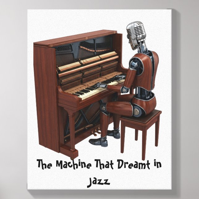 Robot Pianist Canvas Print – Symphony of Circuits  Canvas Photo Tile (Front Set)