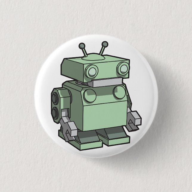 Robot Pinback Button (Front)