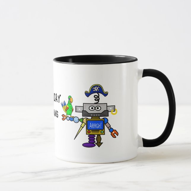 Robot Pirate "Talk Like A Pirate Day" Mug (Right)