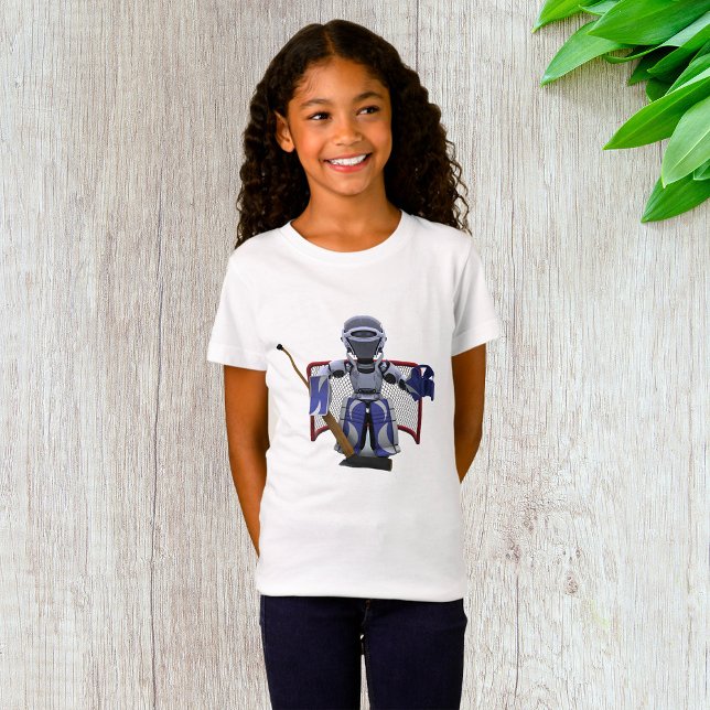 Robot Playing Ice Hockey Sports Girls T-Shirt (Creator Uploaded)