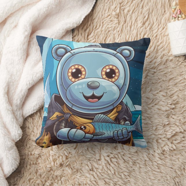 robot polar bear throw pillow (Blanket)