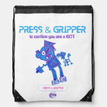 Robot Press & Gripper Drawstring Backpack