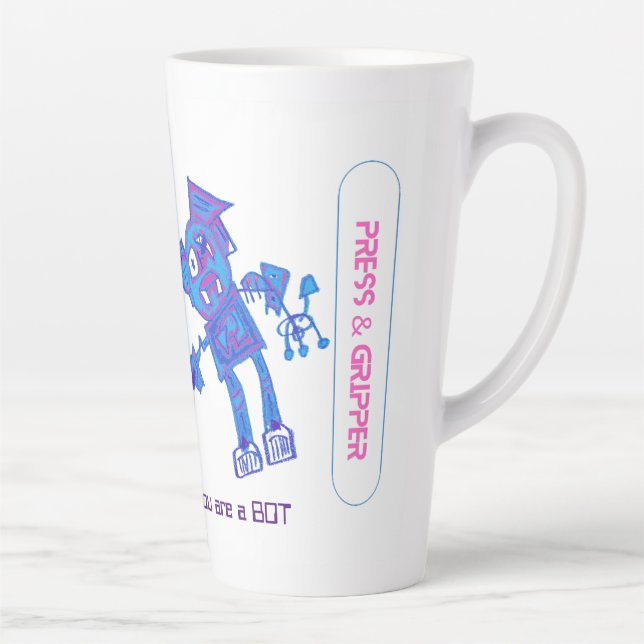 Robot Press & Gripper Latte Mug (Right)