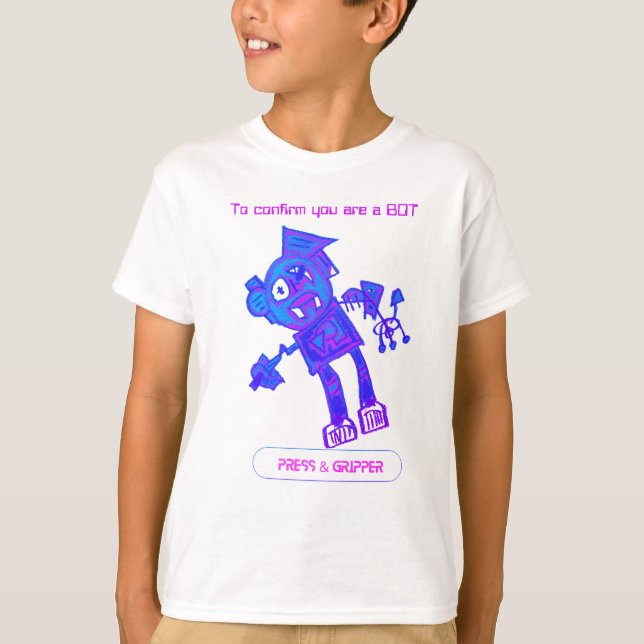 Robot Press & Gripper T-shirt (Front)