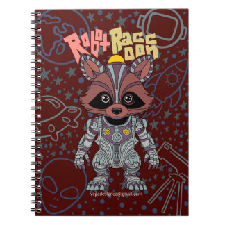Robot Raccoon Spiral Notebook