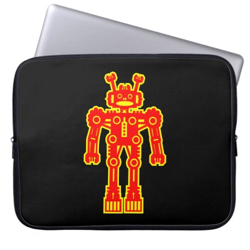 Robot _ Red and Yellow Laptop Sleeve
