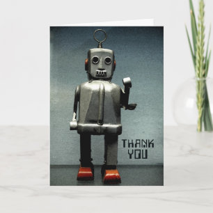 Robot Red Shoes Thank You Card