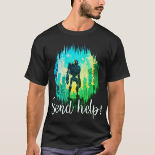 Robot Rescue: Red and Blue Mech in Distress T-Shirt