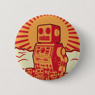 Robot Revolution Pinback Button