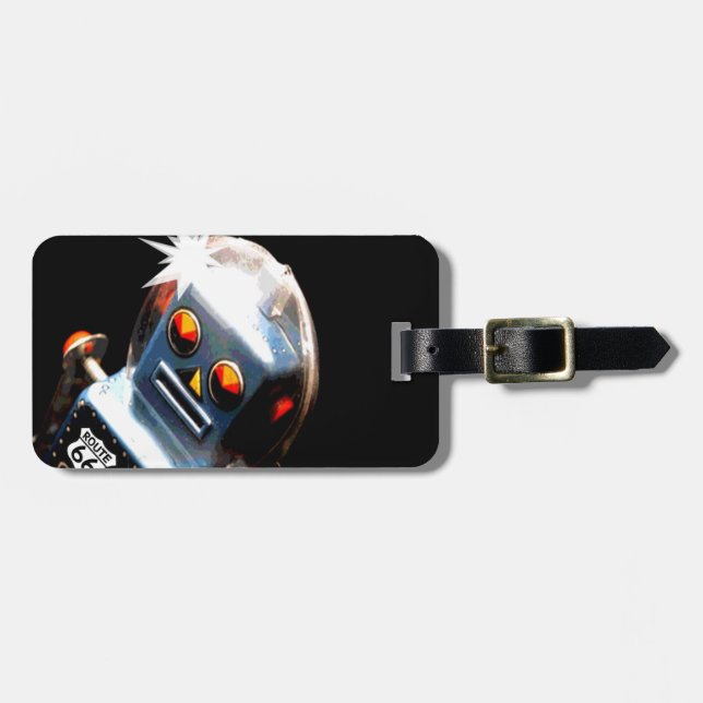 Robot Route 66 Luggage Tag (Front Horizontal)