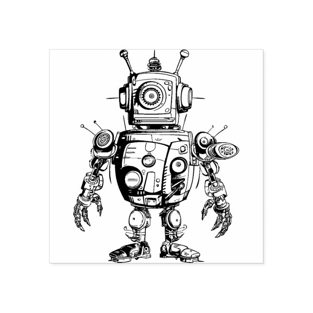 Robot  rubber stamp (Imprint)