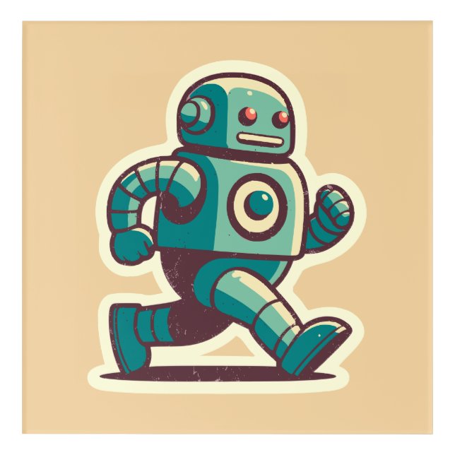 Robot Runner Acrylic Print (Front)