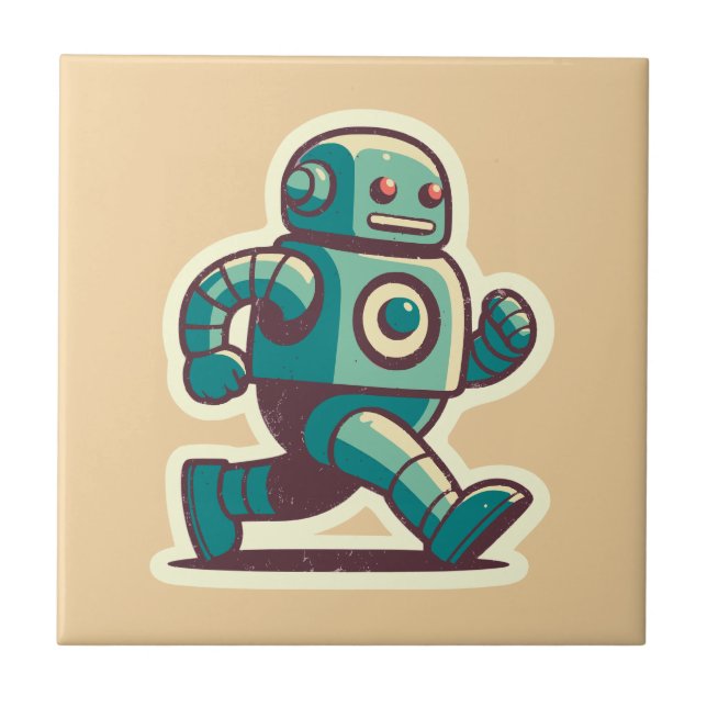 Robot Runner Ceramic Tile (Front)