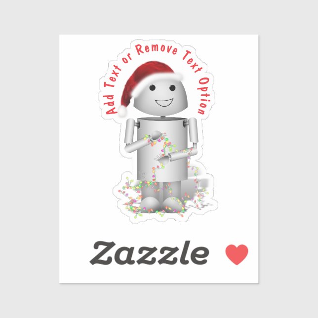 Robot Santa's Helper Christmas Sticker (Sheet)