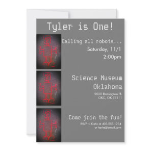 Robot Science Party Invitation