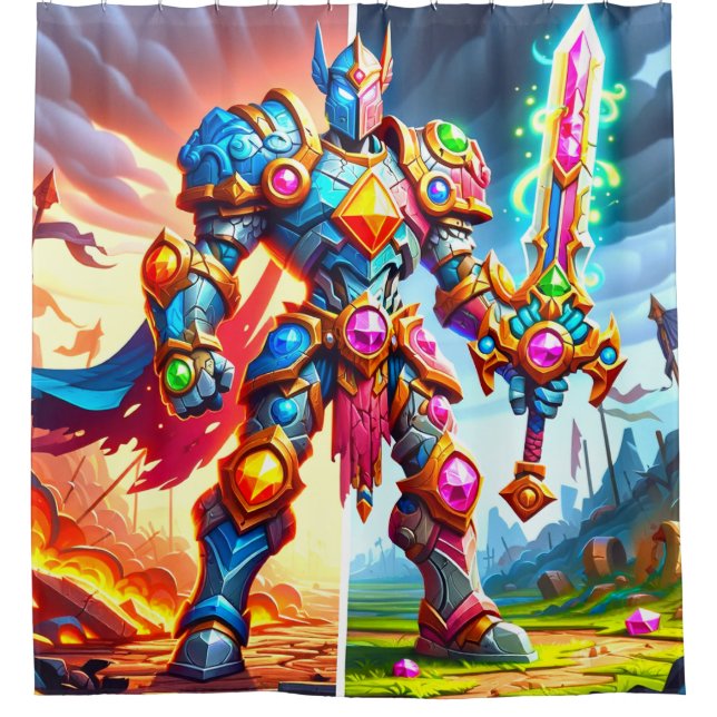 Robot Shower Curtain (Front)