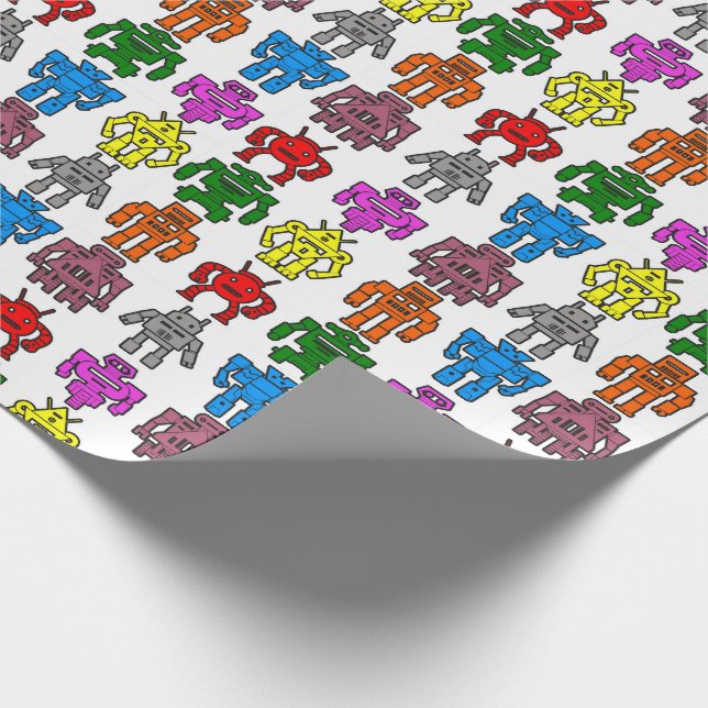 Robot Silhouette Wrapping Paper (Corner)