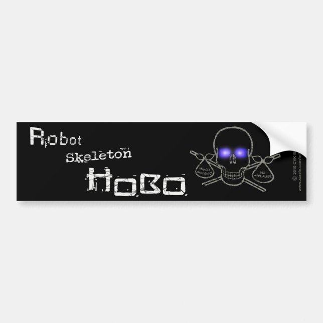 Robot Skeleton Hobo Bumper Sticker (Front)