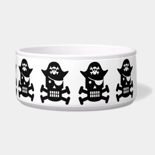 Robot Skull & Crossbones Pirate Silhouette Bowl