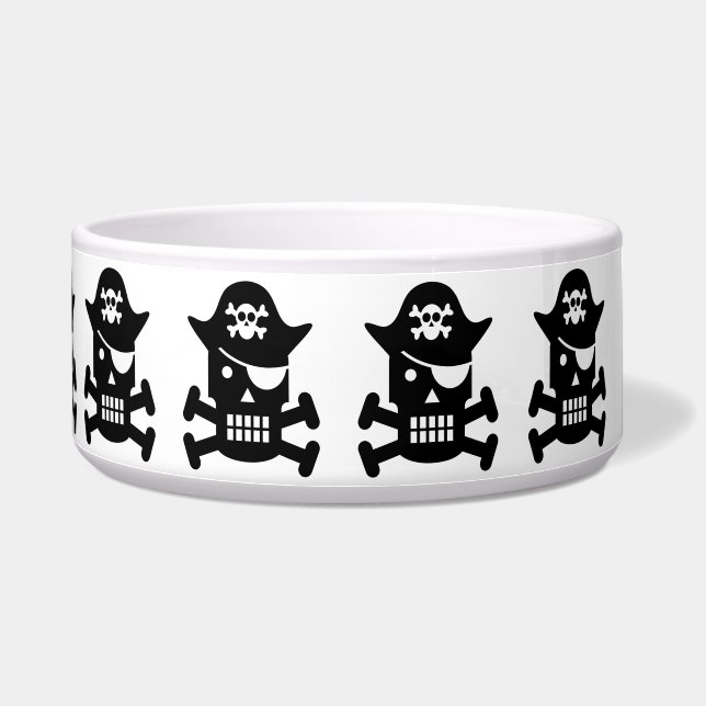 Robot Skull & Crossbones Pirate Silhouette Bowl (Right)