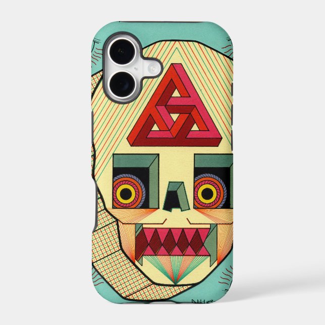 robot skull iphone case (Back)