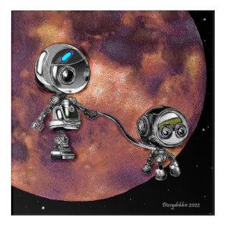 Robot Space Walk Acrylic Print