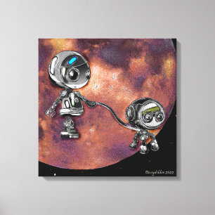 Robot Space Walk  Canvas Print